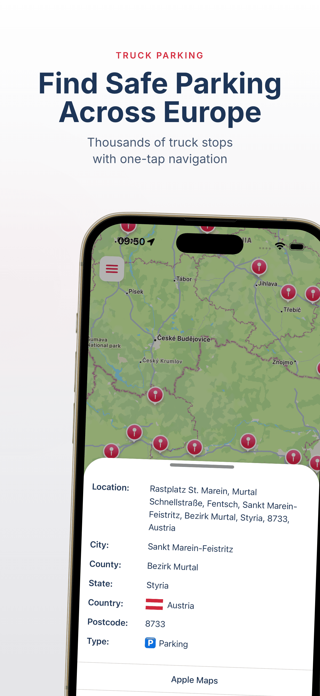 Truck parking map