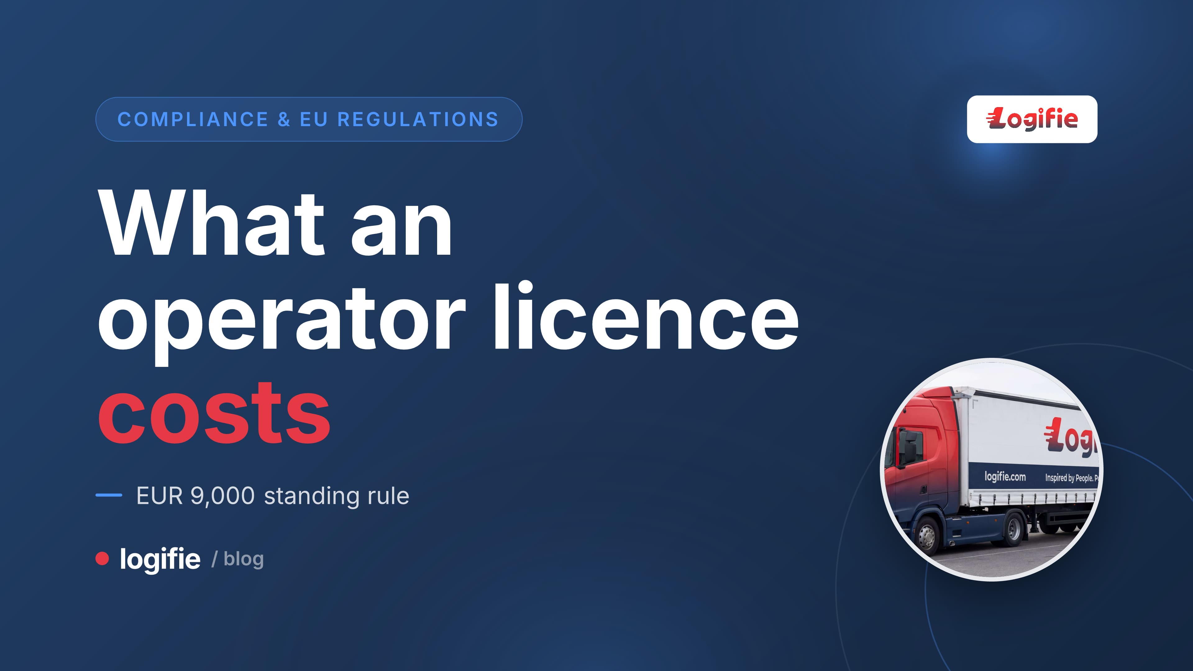 EU operator licence documents and transport authorisation paperwork spread on a fleet manager's desk with a cost breakdown visible