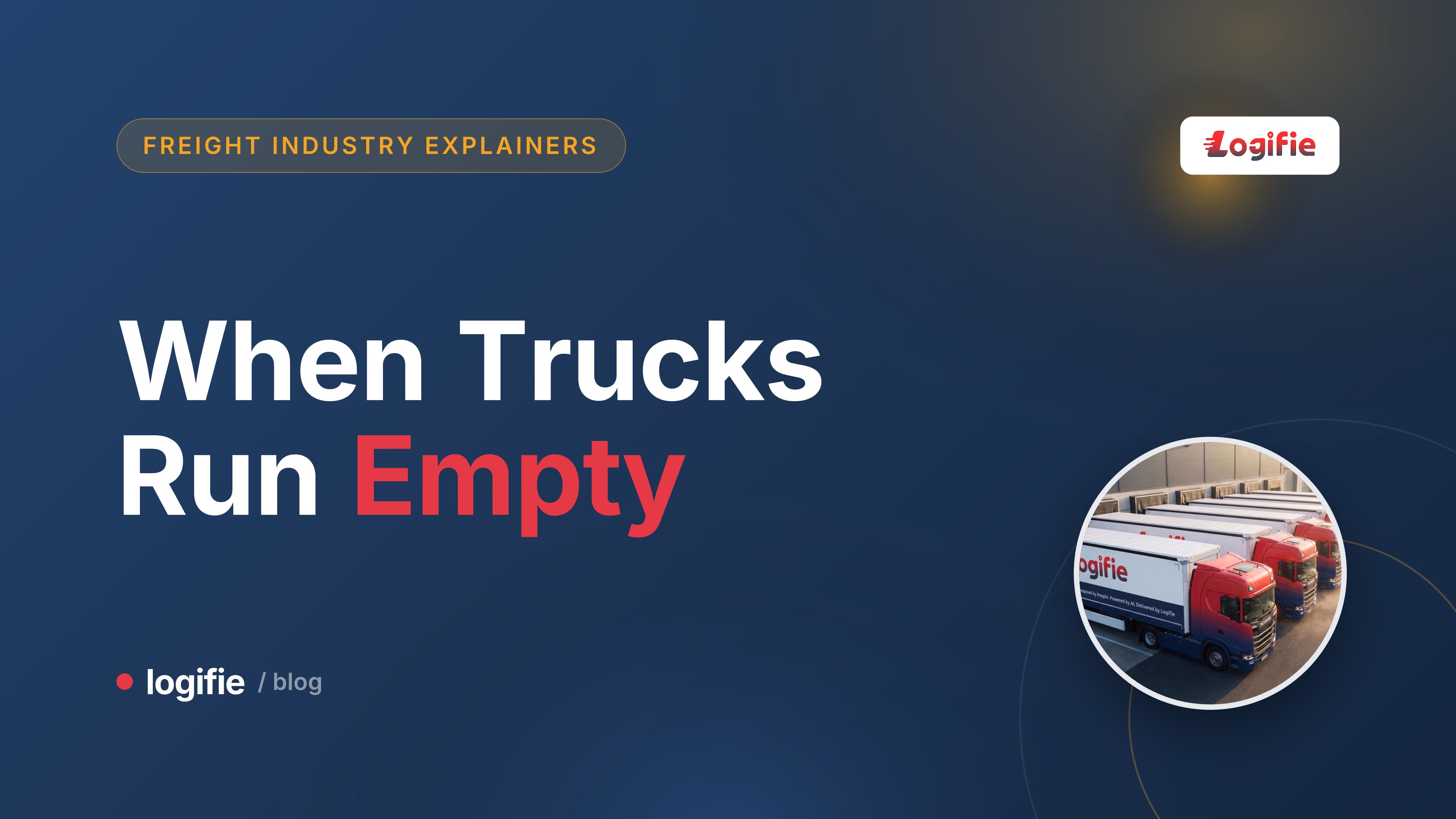 Empty running in road freight illustrated by an HGV trailer shown empty and loaded side by side on a motorway